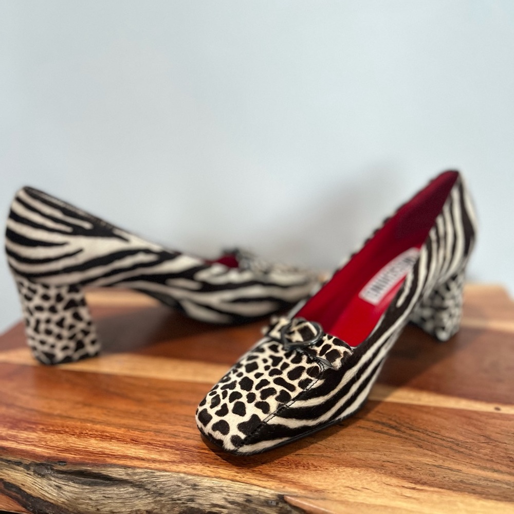 Moschino Pony style calfskin mid heel